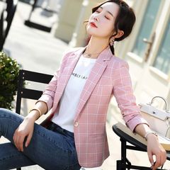 小西装外套女2025春秋新款流行韩版修身大码衣服女外套格子西服