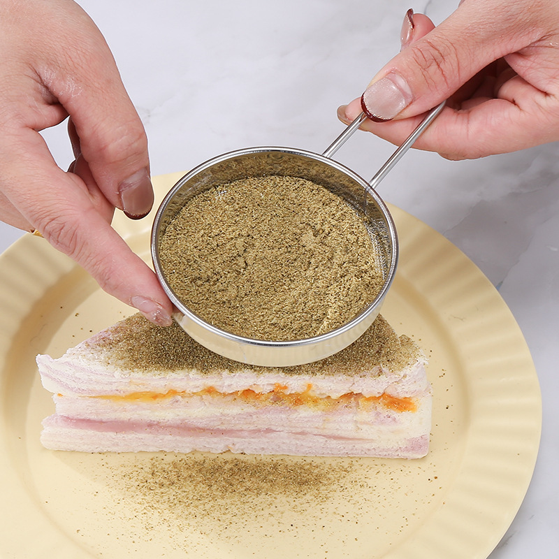 工場直販ステンレス製小麦粉ふるい手持ち粉砂糖ふるい小麦粉フィルターベーキングメッシュふるいハンドル付き|undefined