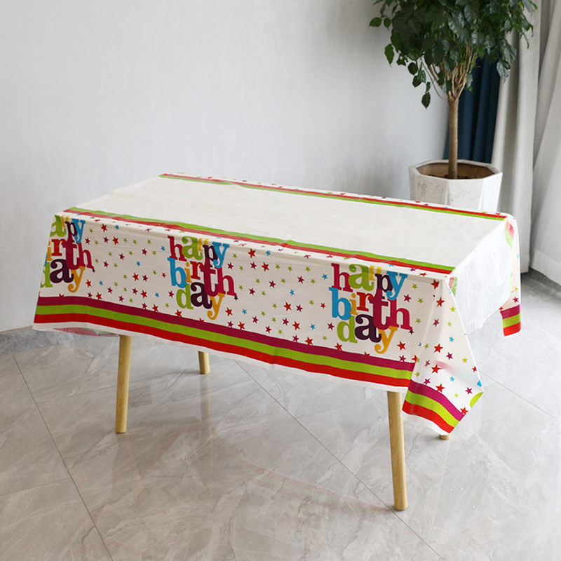 Cross-border Amazon desechable PE rectangular engrosada impreso mantel de fútbol béisbol fiesta de cumpleaños tema mantel