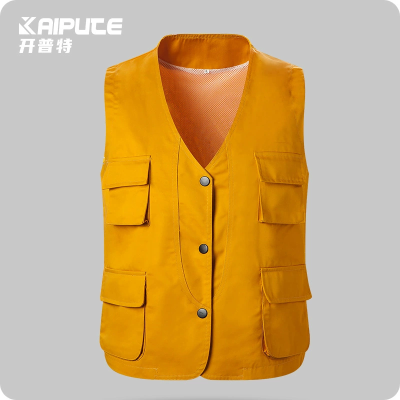 Трансграничная летняя осевая сетка дышащий жилет мужской многокарманный волонтерский групповой кампании рекламный топ с логотипом