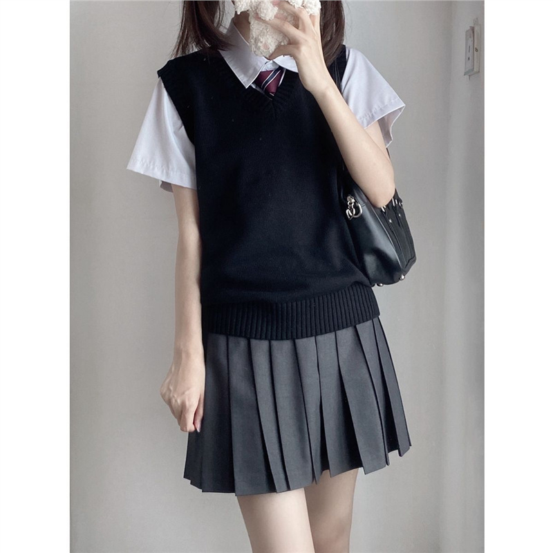 Ding Dong Sansha Sells Cute Multi-Color Pullover Knitwear Basic Jk Uniform Knitwear Vest