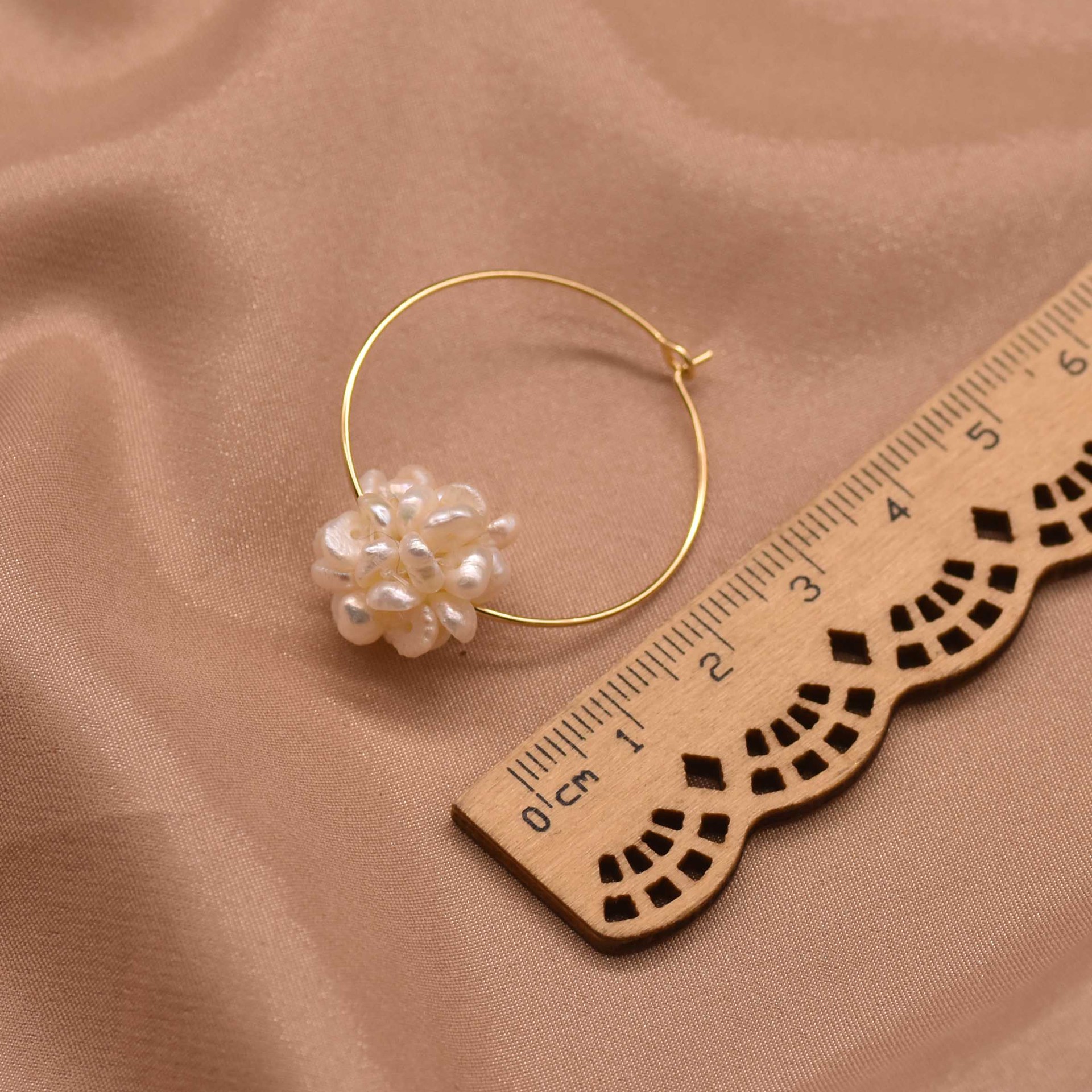 Perla alta sensación barroco perla bucle exagerado pendientes de moda joyas de alta calidad al por mayor natural
