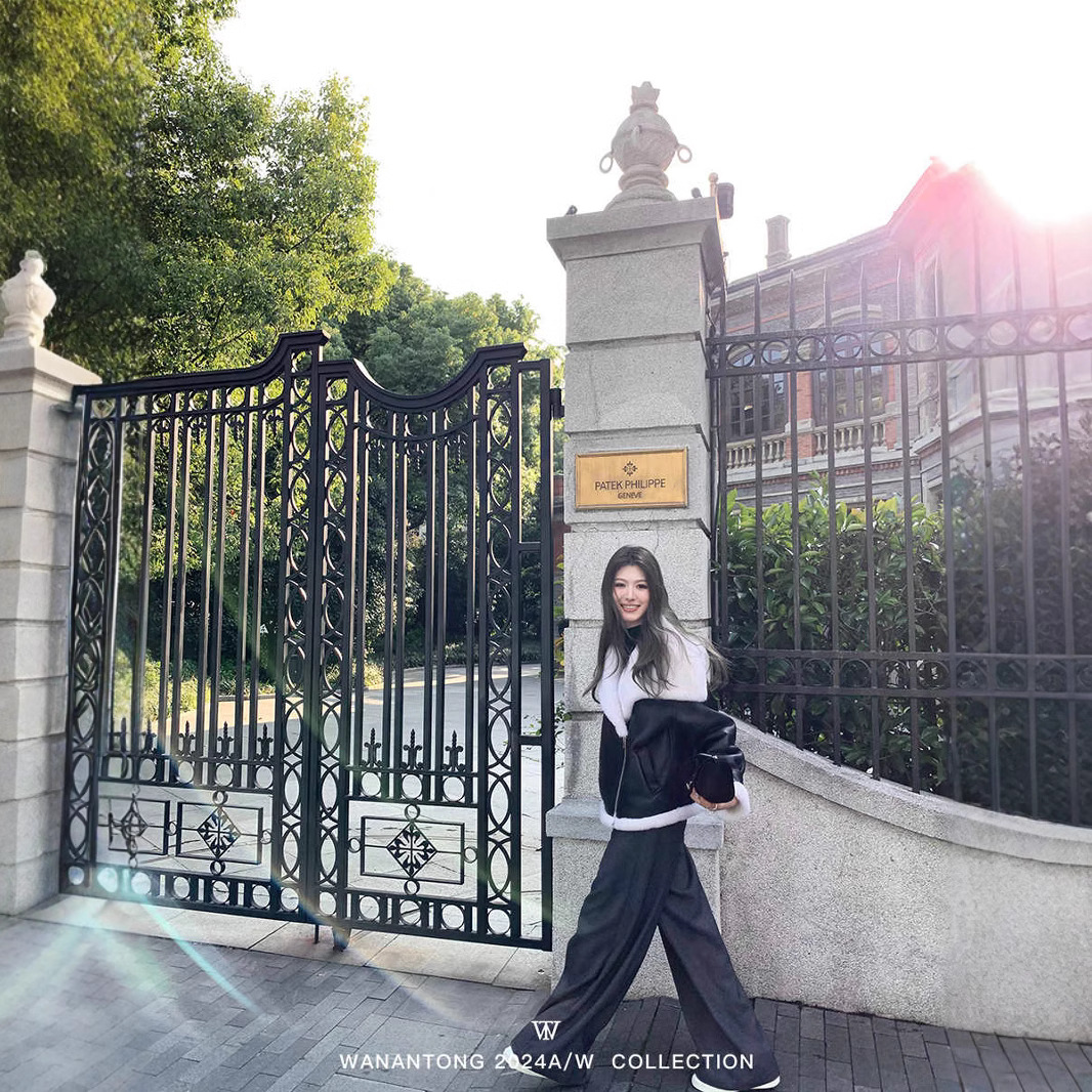 WANTONG 고급 회색 유행 헐렁한 바지 여성 가을 및 겨울 올 매치 캐주얼 바지