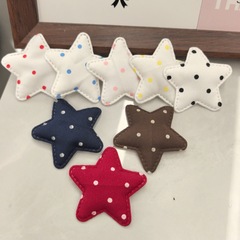5cm波点布艺五角星配件儿童发饰夹子diy配件鞋花袜子材料星星辅料