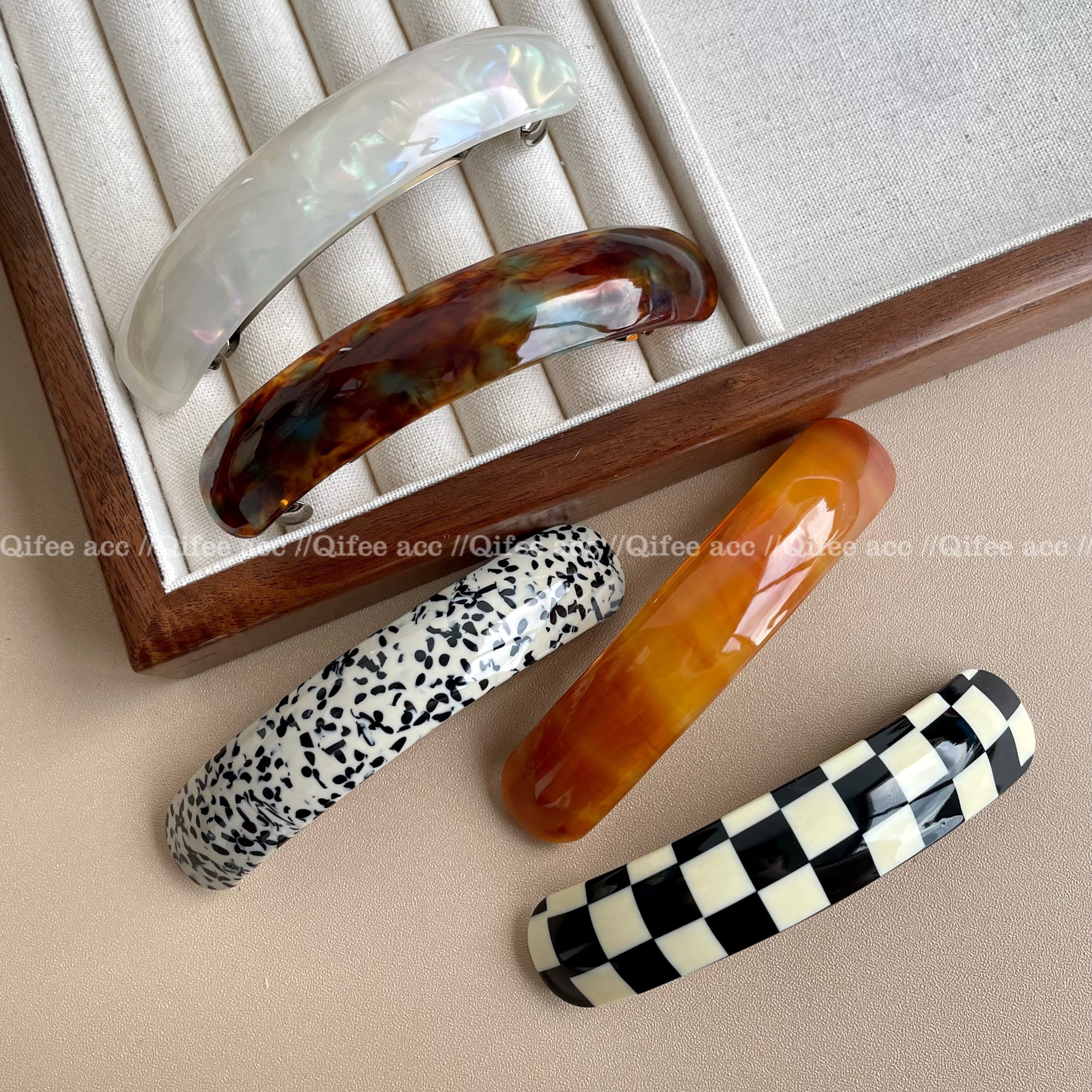 高級感醋酸一字夾發卡女秋冬後腦勺彈簧夾子頭飾氣質簡約盤發髮夾