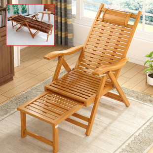 Folding Chair Recliner Adult Lunch Break Nap Home Cool Chair for the Elderly Summer Vintage Bamboo Chair Balcony Backrest Chair