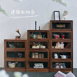 娃娃屋配件微缩收纳柜模型木制家具翻盖三/四/五层迷你置物柜M179