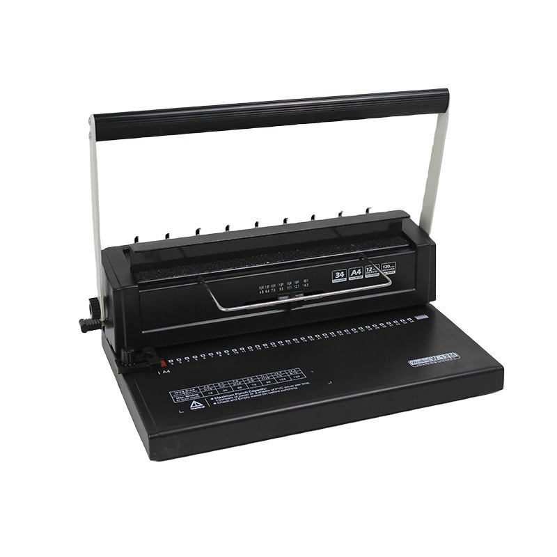 W12M铁圈YO双线圈装订机34孔A4画册办公文件菜单标书打孔机活页本