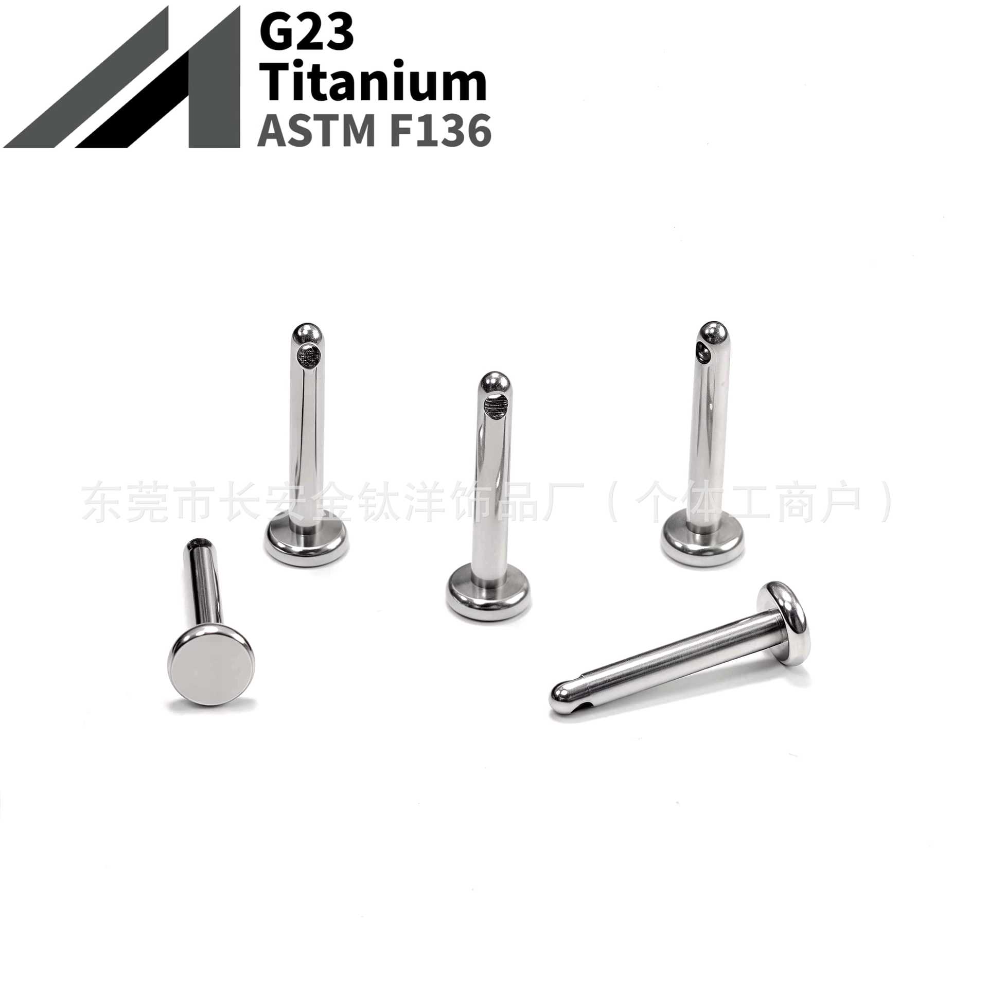 16G labret stud size and finish detail