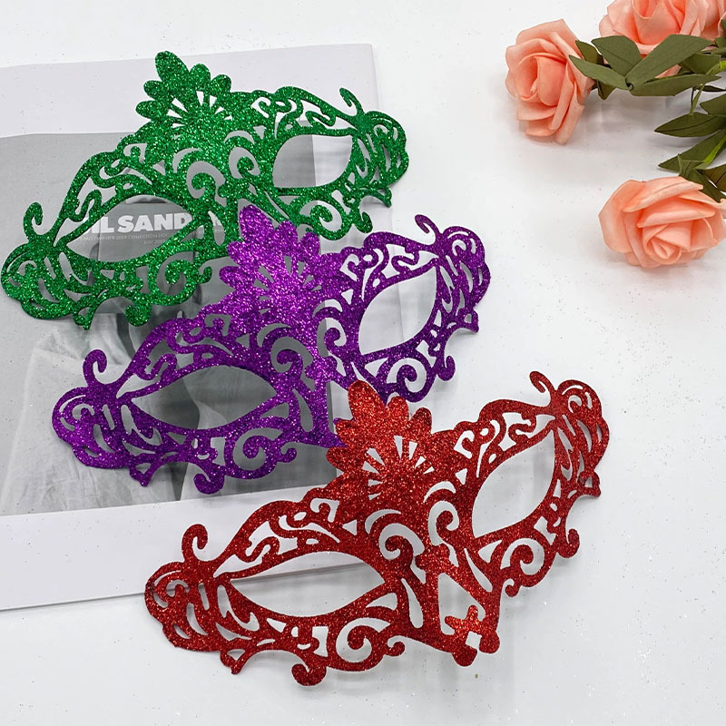 Nuevo Halloween máscara de mitad de cara retro retro máscara de polvo de pavo real máscara de maquillaje máscara de fiesta máscara de ojos