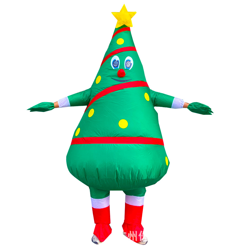 Amazon venta caliente traje inflable árbol de navidad santa claus muñeco de nieve vestido de marioneta vestido de fiesta accesorios