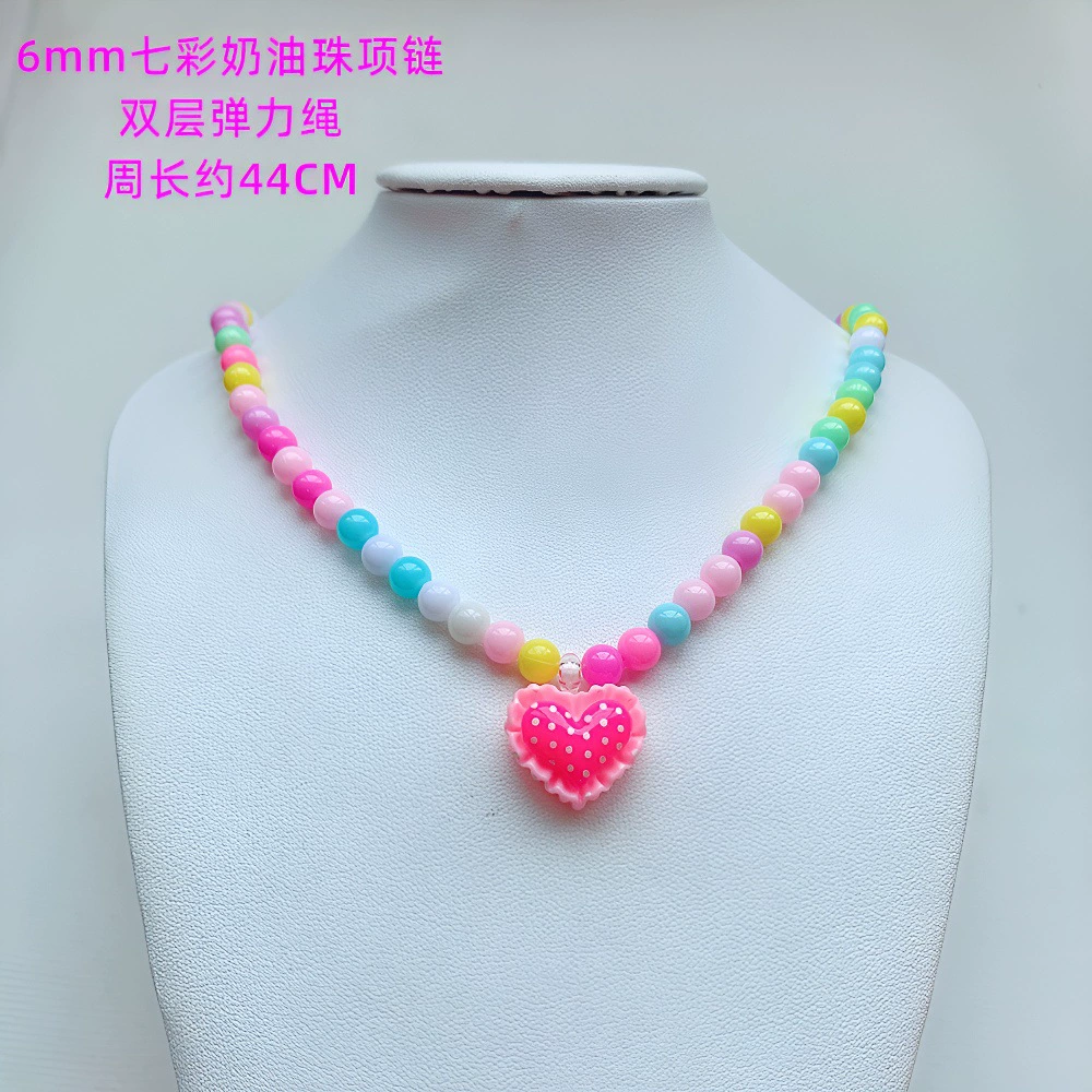 Мультяшная детская жемчужная цепочка с подвеской, handmade, аксессуар, (Cross-border trading), корейский стиль