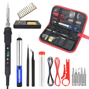 Cross-border 60W Internal Heating Temperature Adjustable Intelligent Digital Display Electric Soldering Iron suit Household Maintenance Solder Pen Luo Tie Tool Kit