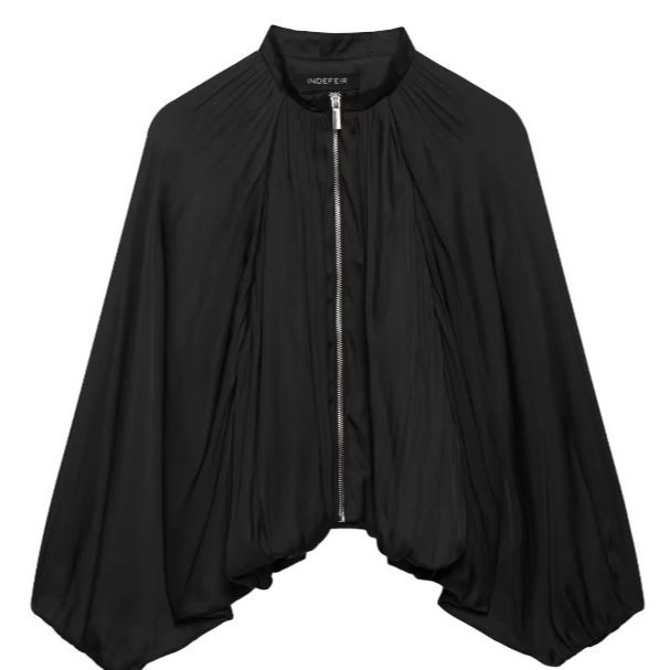 Satin pilot jacket, fashionable and casual, European and American style, popular item on AliExpress, cross-border e-commerce, French style, black, other colors