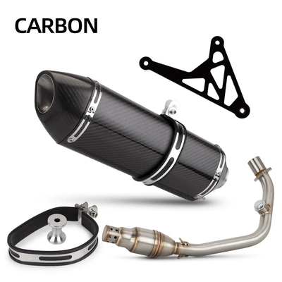 Motorcycle exhaust pipe, Pipe Modification Vespa Sprint - front-section-including-silencer-r77-full-real-carbon-fiber