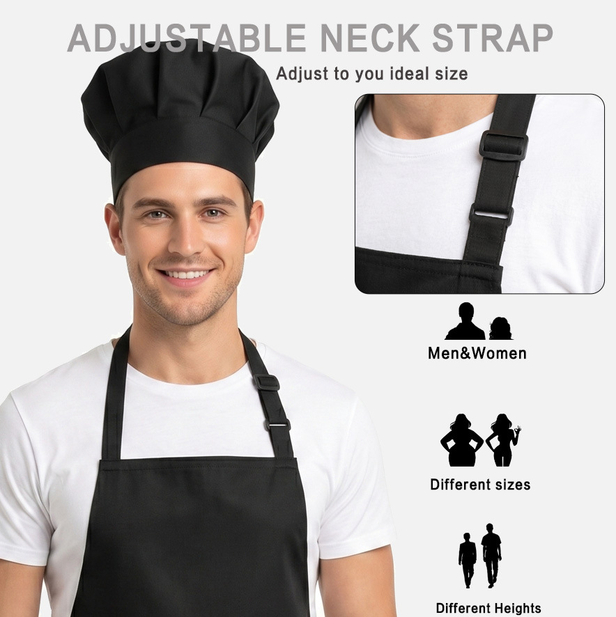 Nuevo delantal impermeable de comercio exterior transfronterizo para dibujar logotipo de impresión correa ajustable cocina delantal de comedor image 3