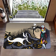 跨境批發萬聖節地墊吸水防滑水晶絨玄關門墊可定制熱銷入戶腳墊