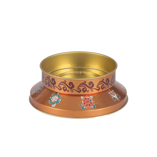 Exquisite alloy copper butter base for Buddha, antique butter bucket candle base, windproof candle holder, Buddhist supplies and ornaments