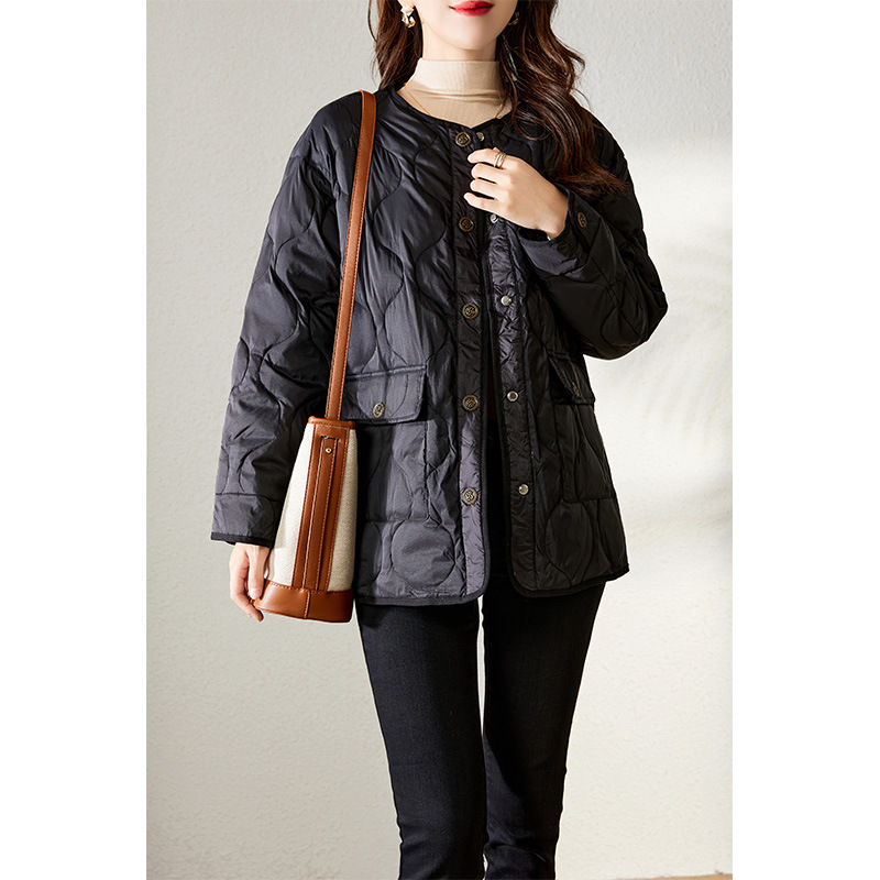Japanese velvet light and thin black short elite down jacket with…