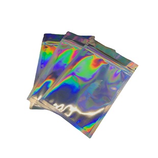Spot three-side seal laser zipper bag laser Yin and Yang self-sealing bag transparent earrings jewelry gift packaging bag