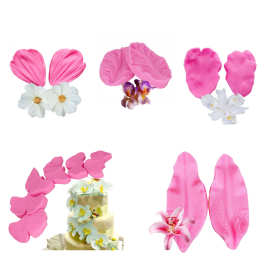 玫瑰花瓣叶脉糖工具经络花硅胶蛋糕模具仿真胶糊模具