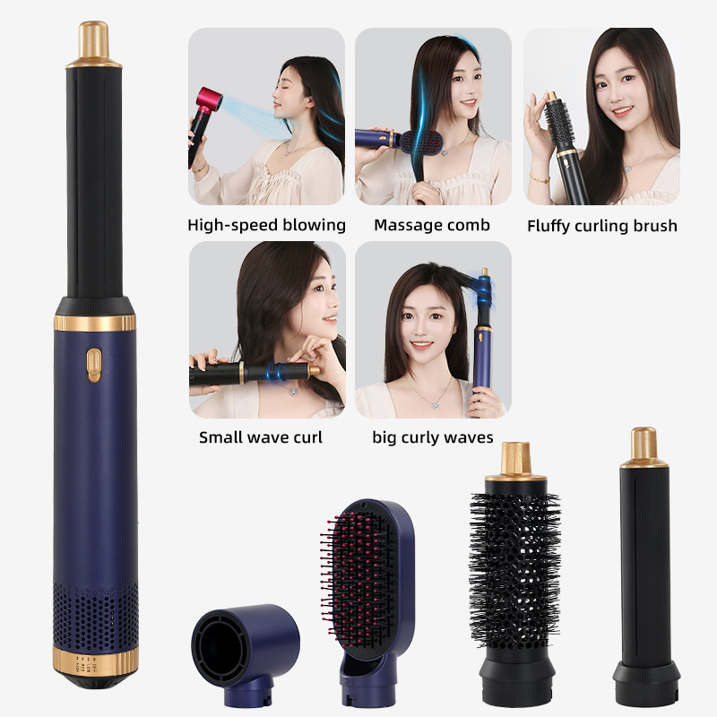 5-in-1 ヘアアイロン、ストレート、両用電動オールインワンブローヘアスタイリングふわふわコームマイナスイオンヘアドライヤー|undefined