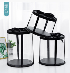 廠家批發圓形三合一透明禮品生日蛋糕盒6寸8寸10寸單雙烘焙包裝盒