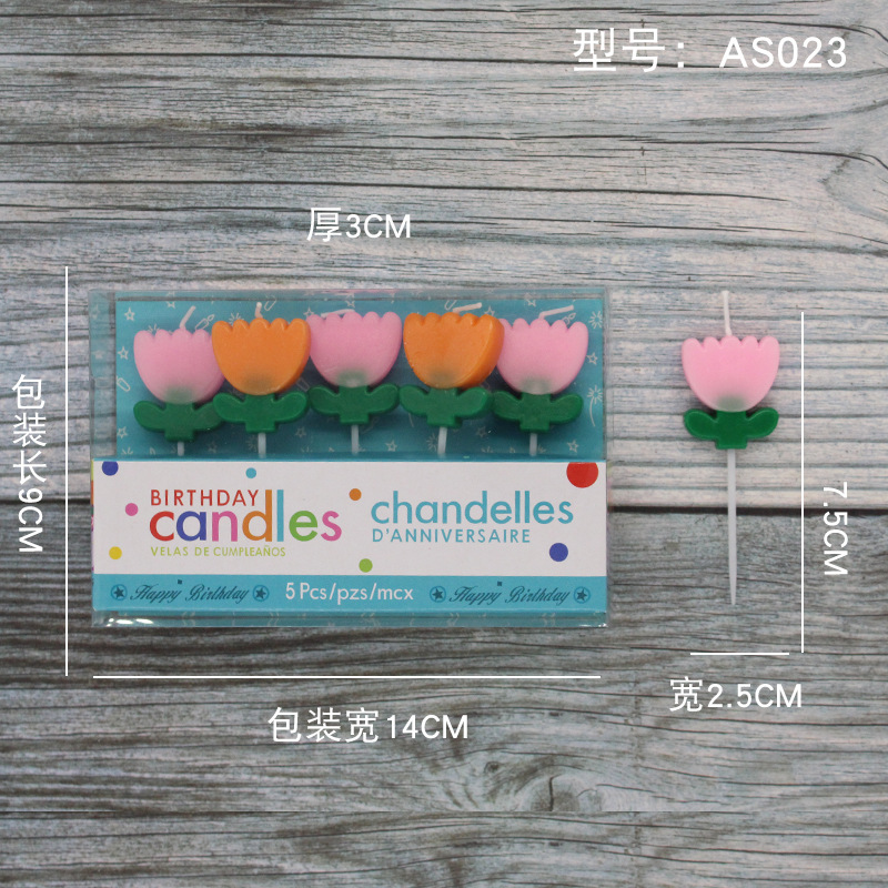 Vela de cumpleaños de dibujos animados al por mayor popular fiesta de flores oso dinosaurio donut cara sonriente vela de pastel para niños