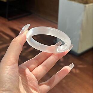 White Moonlight Bracelet Niche High-End Lychee Jelly Chalcedony Cat's Eye Stone Ice Type Popular Bracelet as a Gift for Your Girlfriend
