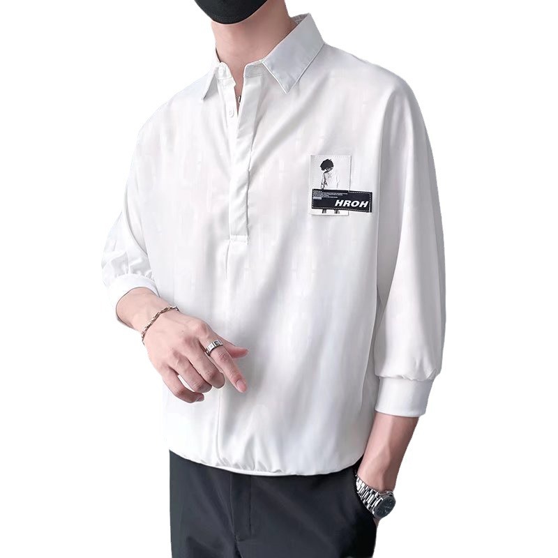 Polo de verano Camiseta de manga corta para niños, tops de solapa de media manga de todo fósforo para estudiantes de moda, camiseta juvenil de marca de moda