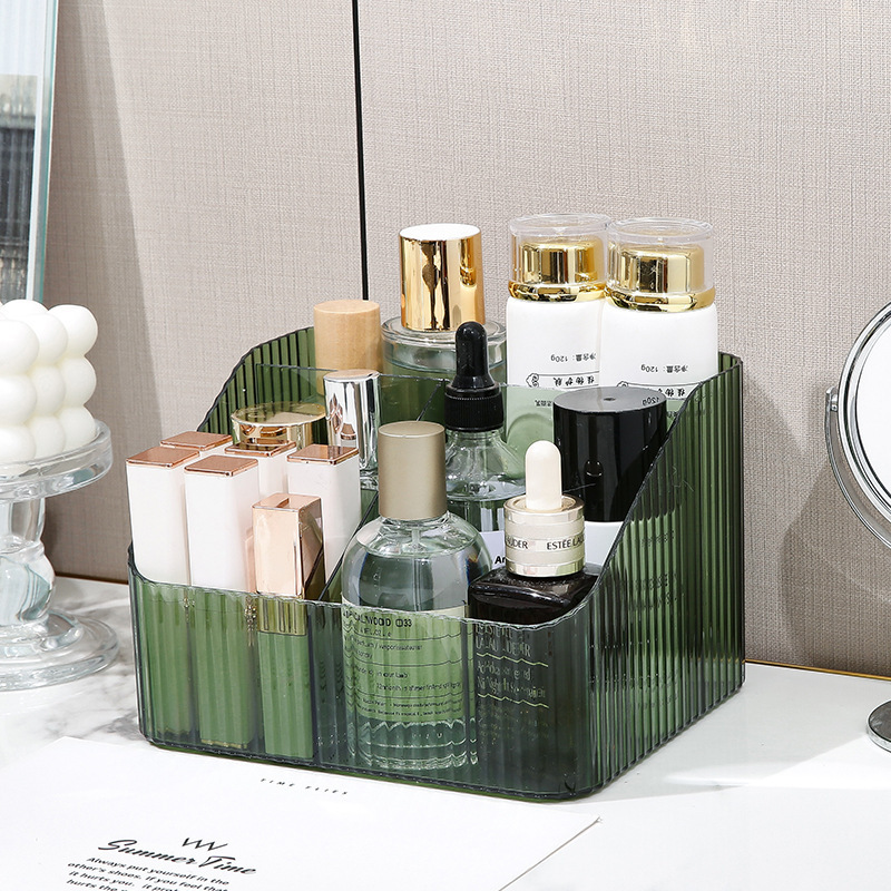Transparente verde cuatro-rejilla (caja de almacenamiento de cosméticos 17,5*14,5*12,5 cm)