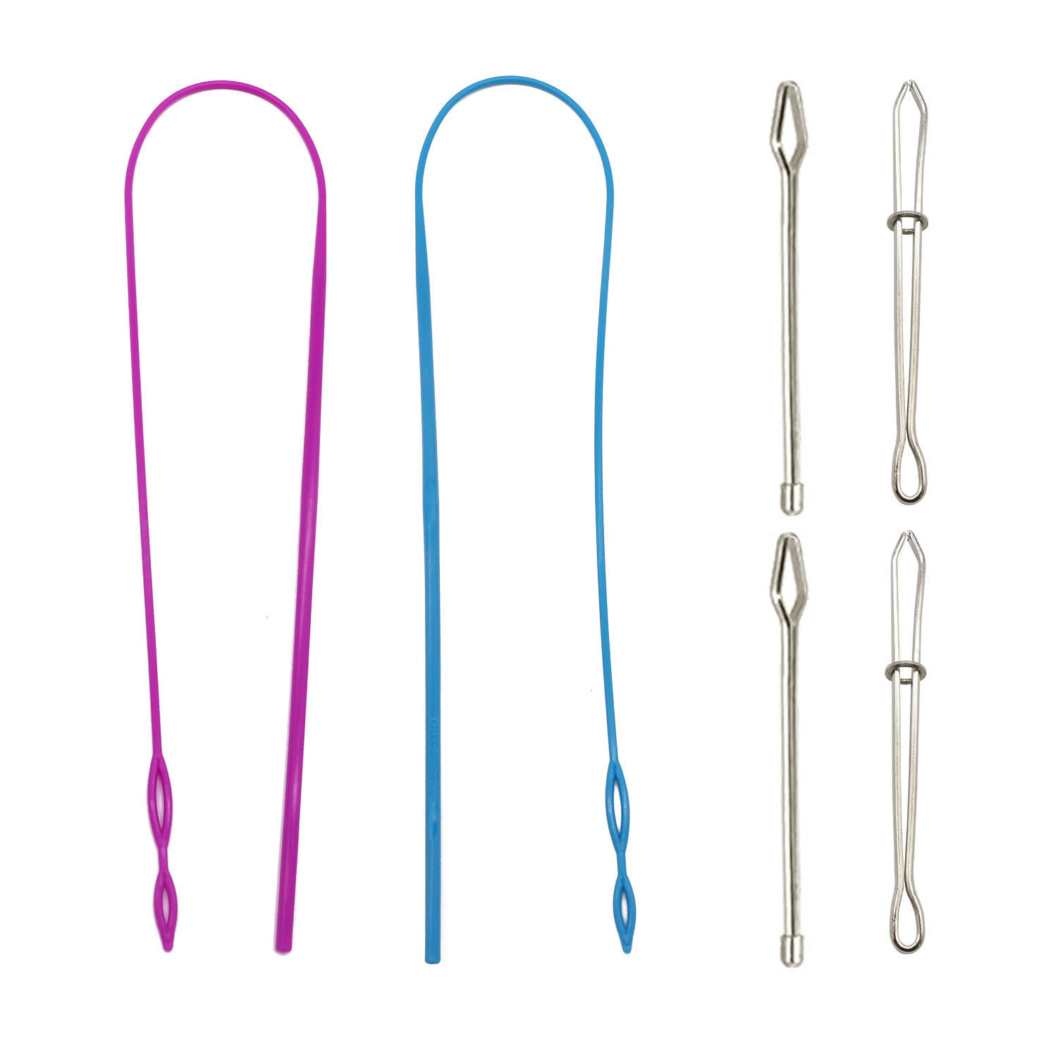 Juego de enhebrador de banda elástica de Amazon, cable de banda elástica de plástico largo, enhebrador de cuerda de doble orificio, clip de cinturón