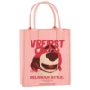 Pink Strawberry Bear - Felt Bag