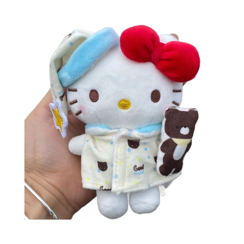 抱小熊晚安睡衣kitty包挂件可爱卡通毛绒公仔玩偶背包挂饰礼物|undefined