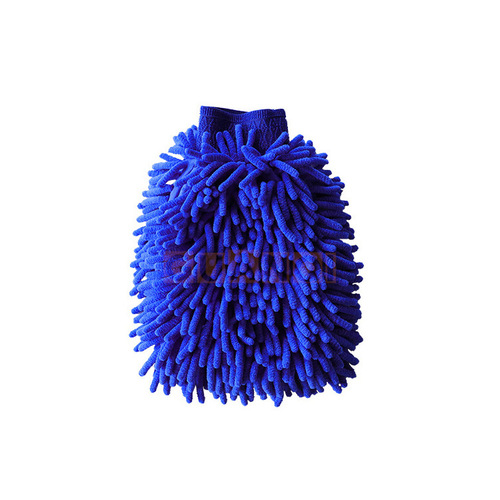 Guanqi chenille car wash gloves wholesale double-sided coral velvet car wipe gloves blue thickened lining car wash tools