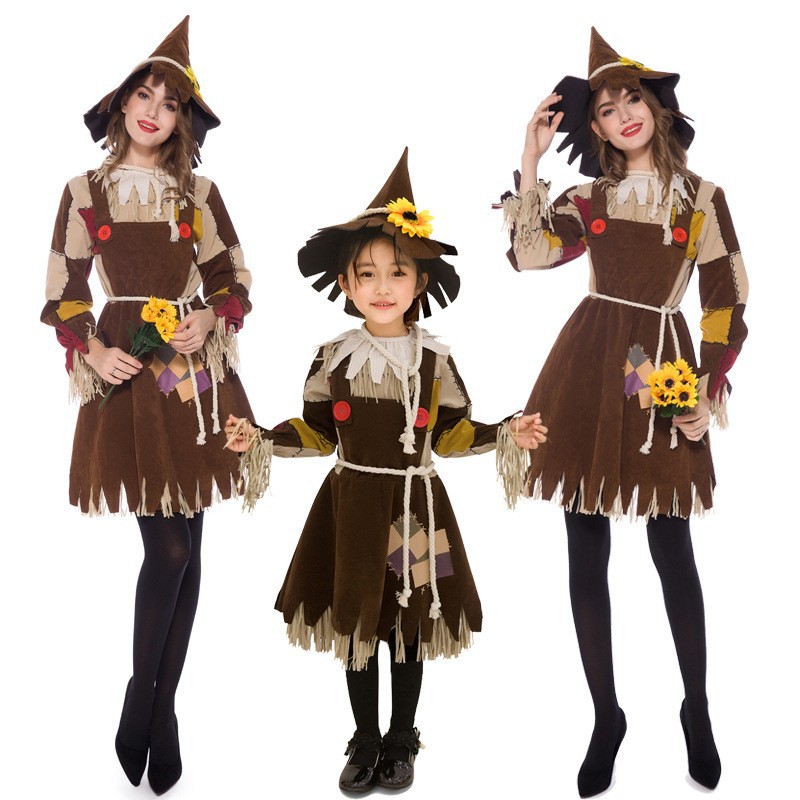 Halloween Wizard of Oz Adult Children COS Fairy Tale Scarecrow Masquerade Drama Show Parent-Child