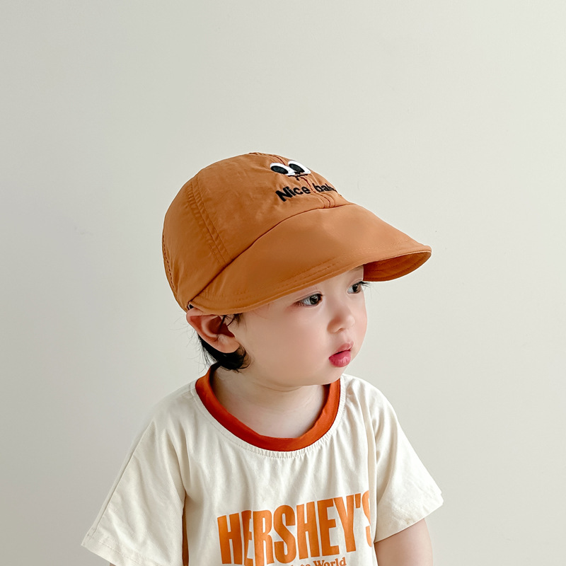 ins sombrero para bebés de verano letras delgadas bordadas gorra de lengua de goma suave 0 - 1 años de bebé sombrero de béisbol de secado rápido protector solar