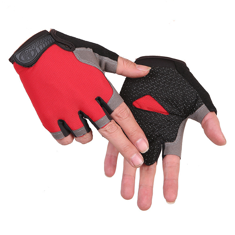 Plegable neto equitación fitness halterofilia medio dedo guantes tácticos fitness deportes al aire libre hombres y mujeres guantes de protección solar