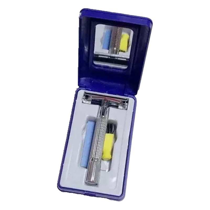 Wholesale Old-Fashioned Razor Men's Shaver Manual Razor Stainless Steel Double-Sided Blade Holder with Storage Box