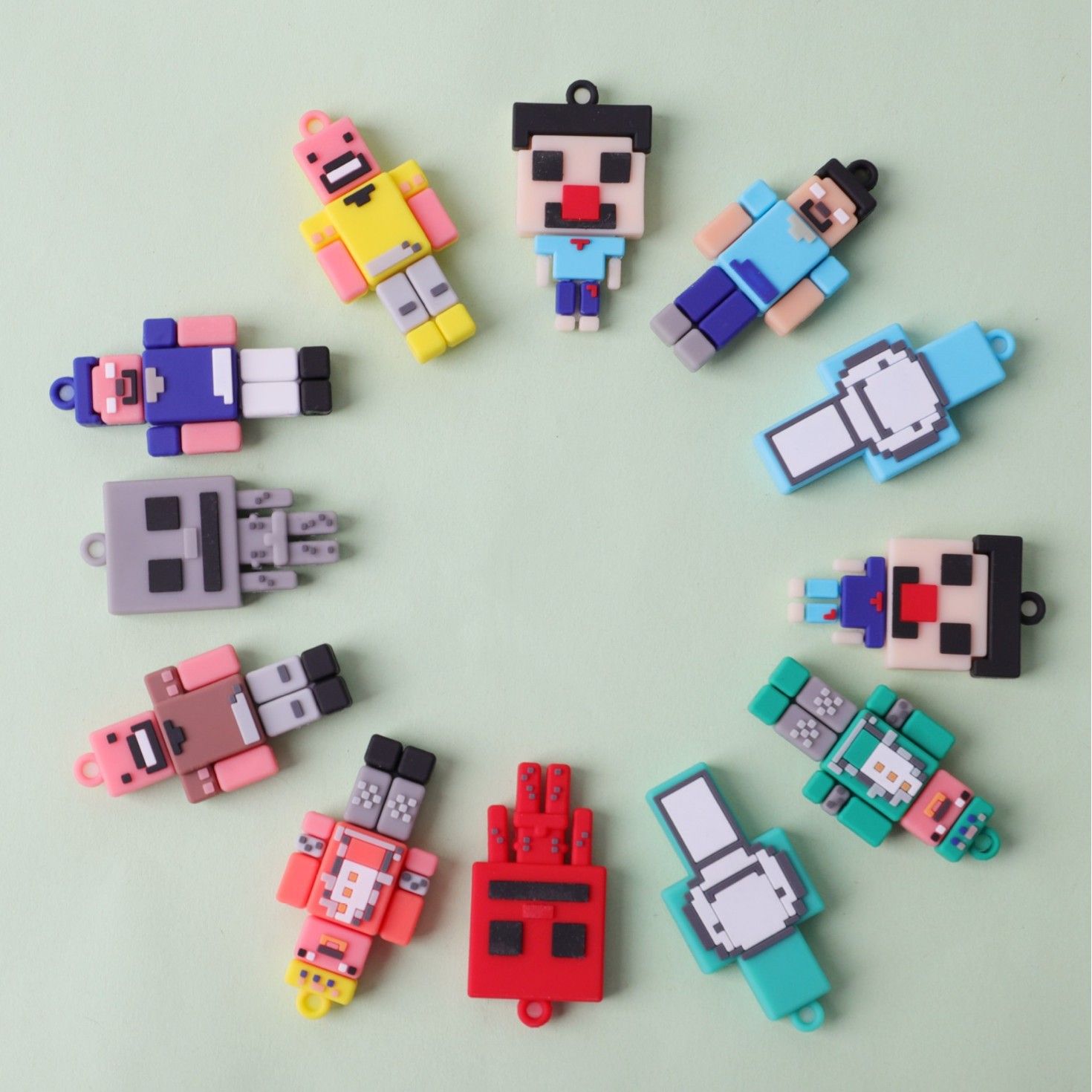 卡通游戏我的世界软胶钥匙扣挂件汽车挂饰卡通公仔pvc玩偶配件