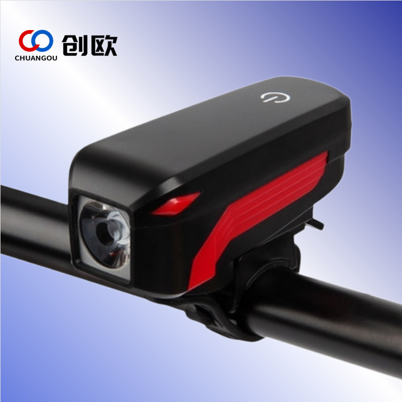 Nuevo 7599 luz de la bicicleta + cuerno de montaña de carga USB brillante luz del cuerno integrado equipo de equitación