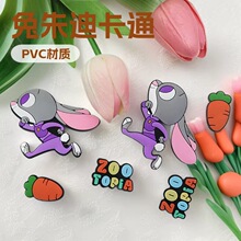 新款鞋用棉拖洞洞鞋鞋花动物城兔朱迪卡通DIY鞋扣配件批发洞洞鞋