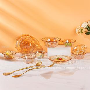 加佳礼物CC-6璀璨玻璃餐具套装家用欧式沙拉碗盘套装开业礼品赠送
