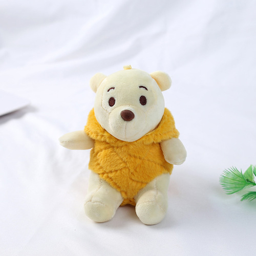 Internet celebrity pineapple bear plush pendant couple keychain plush toy bear bag pendant wholesale one piece drop shipping