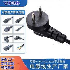 两芯以色列插头SII认证两极两插相机台灯胶枪以色列电源线插头