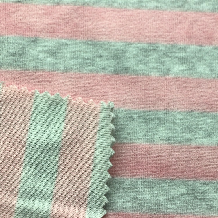 麻灰色织彩条天鹅绒针织剪毛绒棉涤CVC天鹅绒布夹克运动套装面料