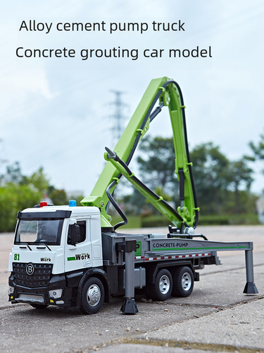 (Box-packed) 1:24 Scale Concrete Grouting Truck – Die-Cast Alloy Engineering Vehicle Model, Decorative Toy Available for Dropshipping