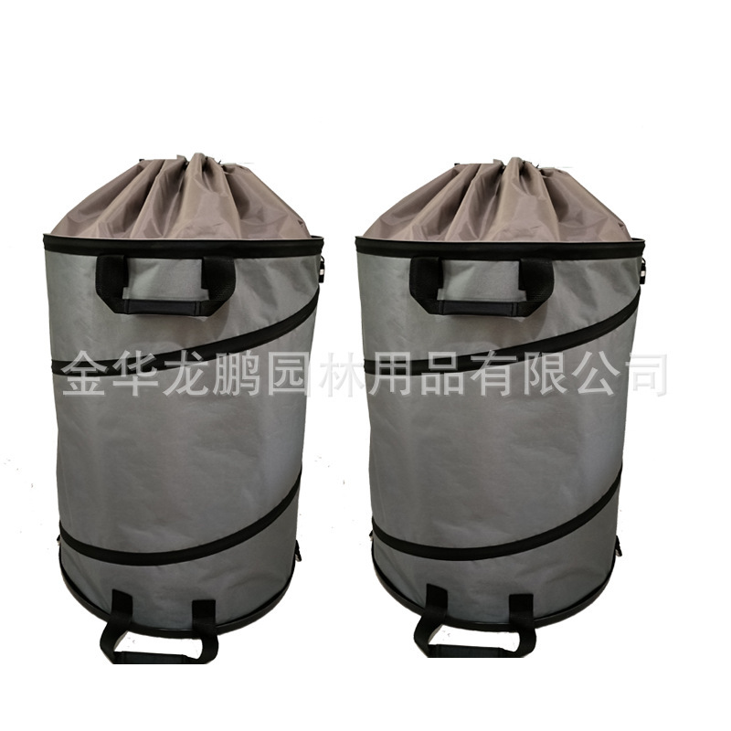 Factory Customized Foldableable Garden Trash Can Pop-Up Hard Shell Bottom Outdoor Courtyard Fallen Leaf Garbage Bag