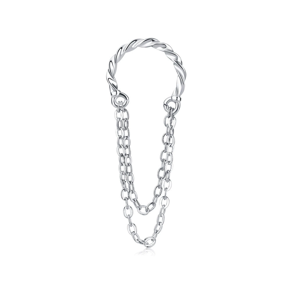 Small golden chain, earrings, ear clips, no pierced ears, simple and elegant design, Korean style