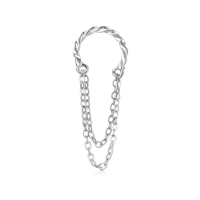 Small golden chain, earrings, ear clips, no pierced ears, simple and elegant design, Korean style